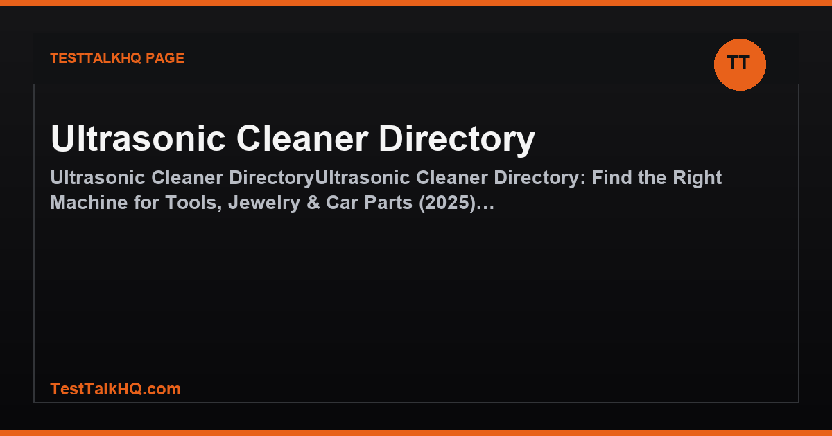 Ultrasonic Cleaner Directory featured image