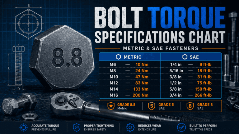 Bolt Torque Specifications Chart: Complete Guide for Metric & SAE Fasteners