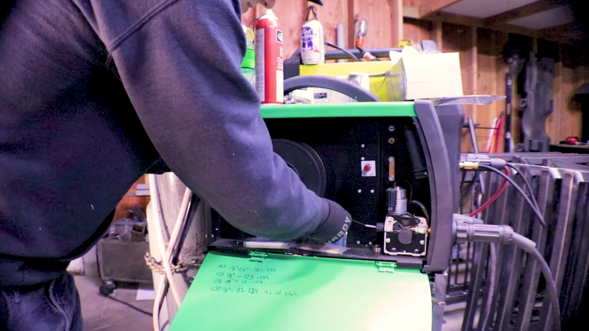 MIG wire spool showing wire diameter and type for accurate consumption tracking