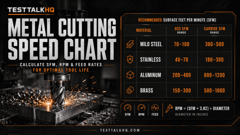 Metal Cutting Speed Chart Guide: Calculate SFM, RPM & Feed Rates for Optimal Tool Life