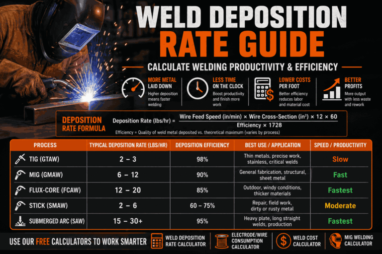 Weld Deposition Rate Guide: Calculate Welding Productivity & Efficiency