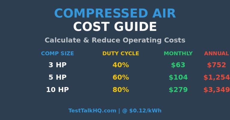 Compressed Air Cost Guide: Calculate Operating Costs & Reduce Your Electric Bill