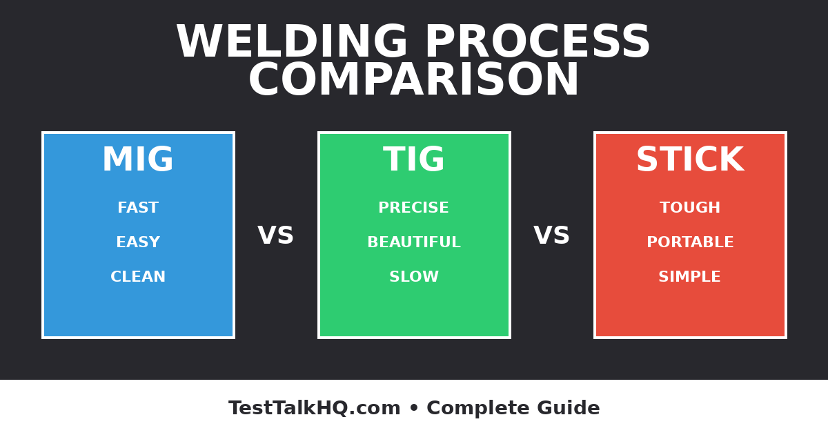 MIG vs TIG vs Stick Welding: Which Process to Use