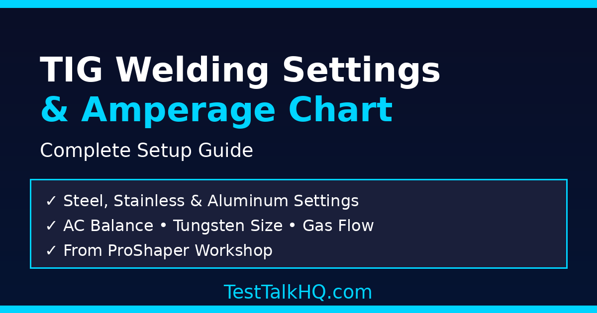 TIG Welding Settings Guide: How to Actually Set Up Your Machine