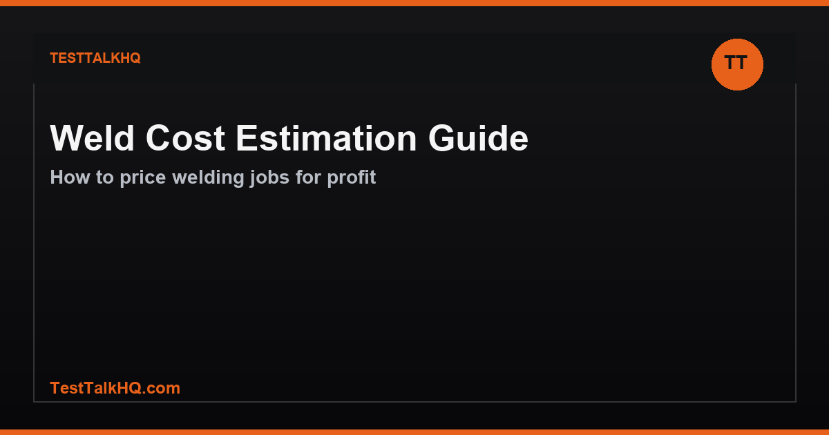 Weld Cost Estimation Guide: How to Price Welding Jobs for Profit