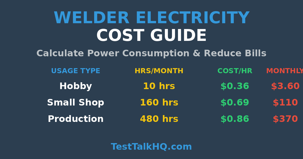 Welder Electricity Cost Guide: How to Calculate Power Consumption & Reduce Your Electric Bill