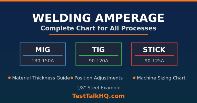 Welding Amperage Chart: MIG, TIG & Stick Settings by Material Thickness