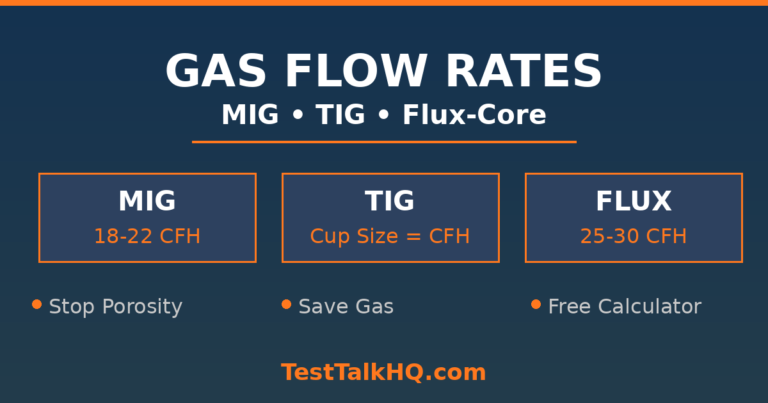 Welding Gas Flow Rate Guide: How to Set CFM for MIG, TIG & Flux-Core