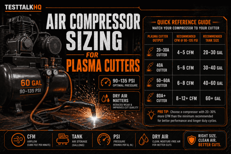 Air Compressor Sizing for Plasma Cutters: Complete CFM & Tank Guide