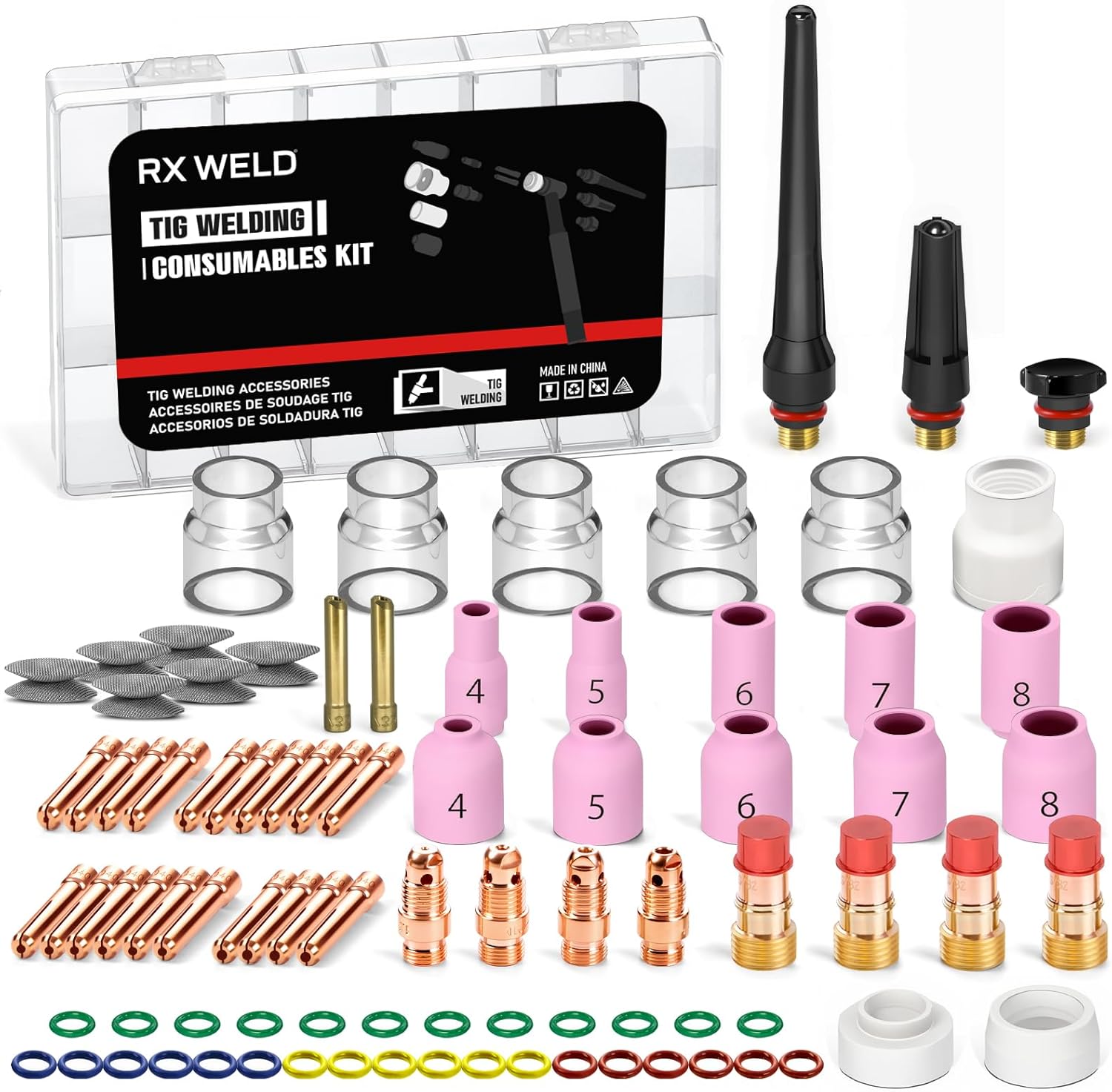RXWeld TIG gas lens cup kit