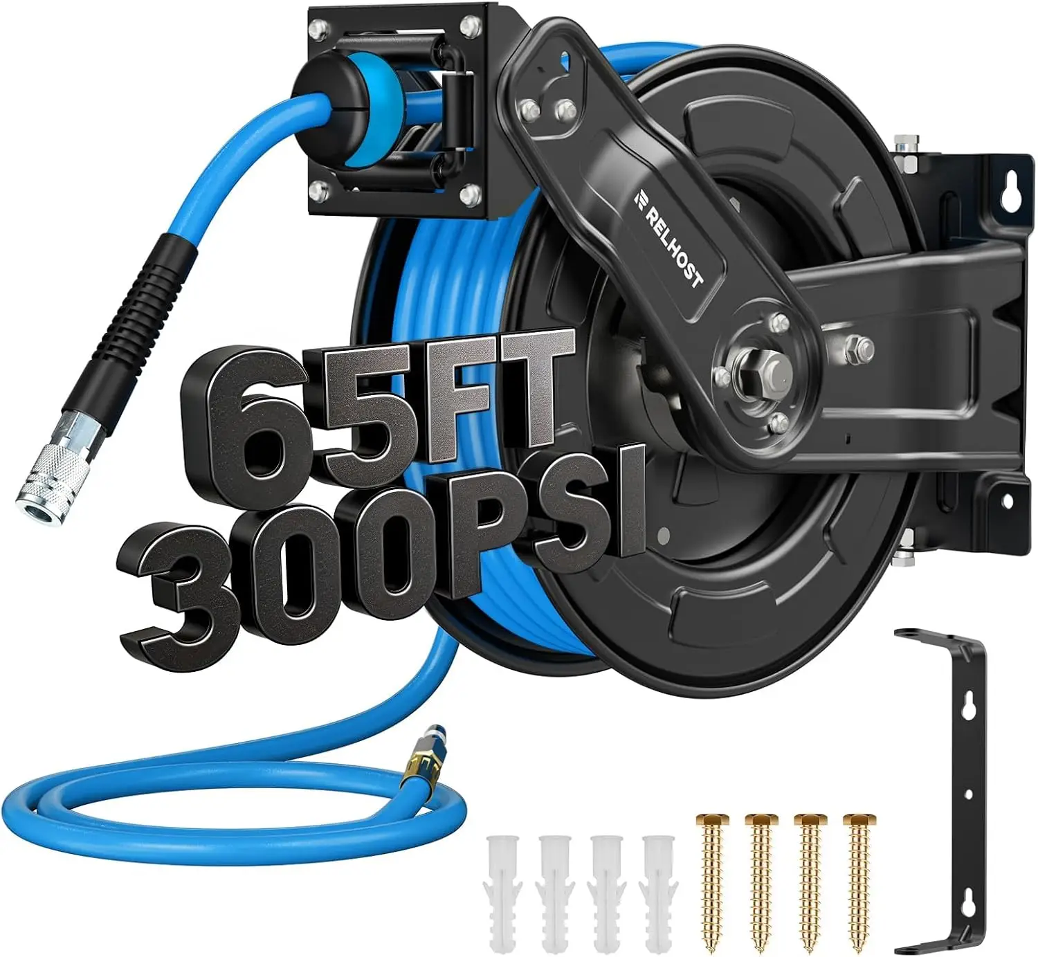 Relhost 65ft retractable air hose reel