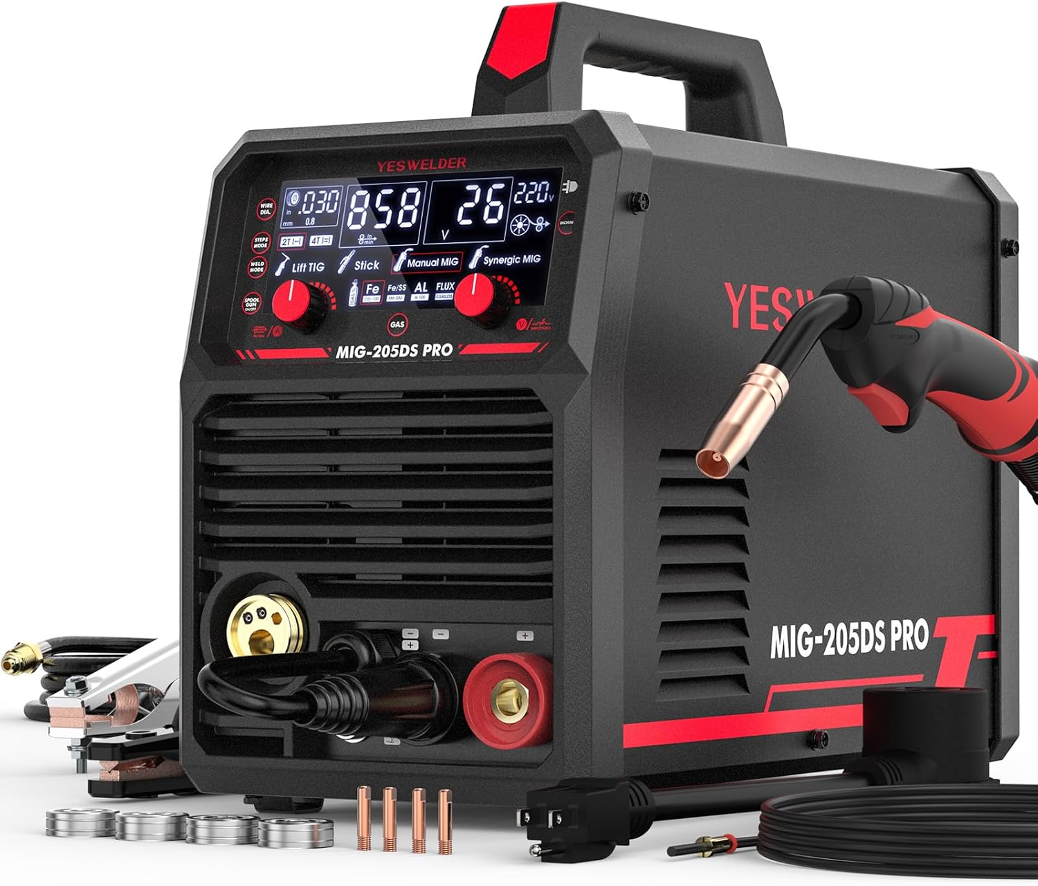 YESWELDER MIG-205DS PRO 5-in-1 multi-process welder