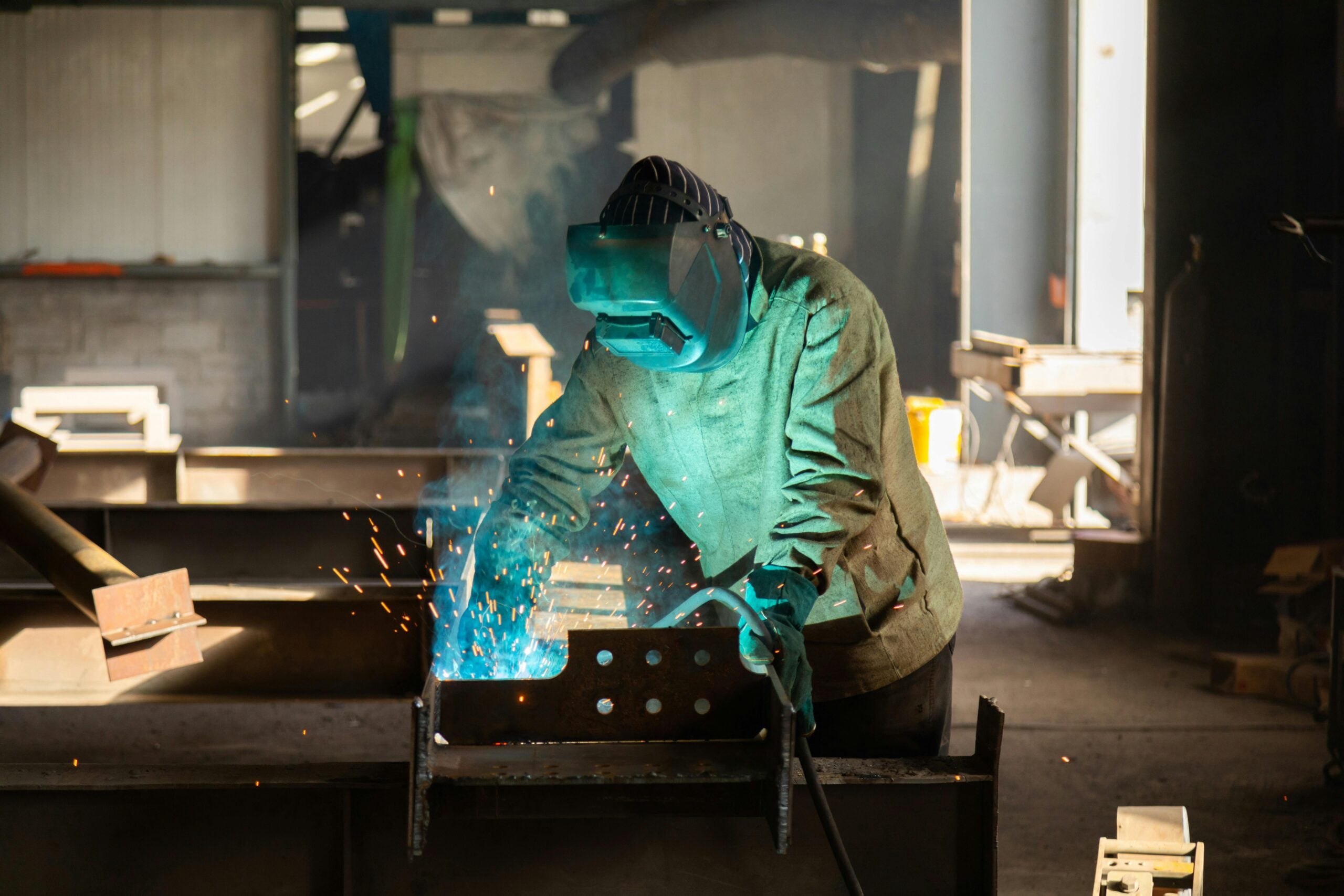 Close-up of MIG welding bead showing weld quality and appearance
