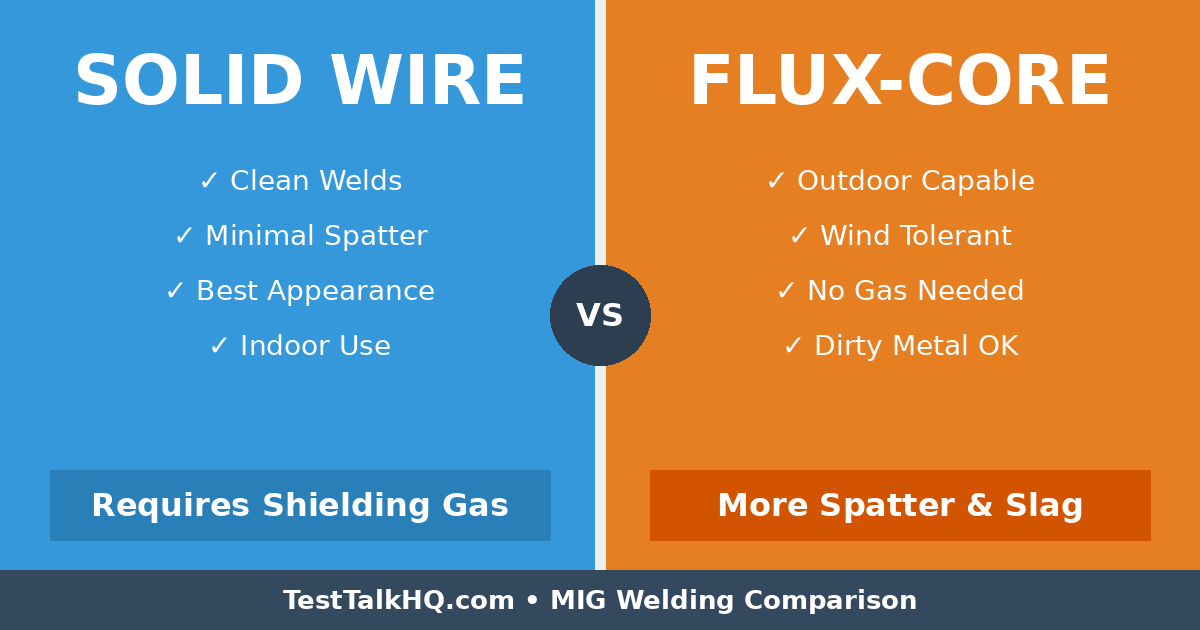 Solid Wire vs Flux-Core: Complete MIG Welding Wire Comparison Guide
