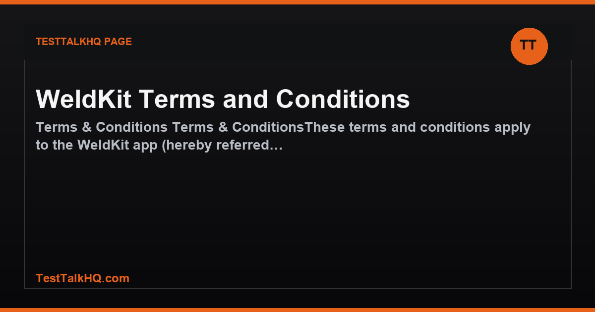 WeldKit Terms and Conditions featured image