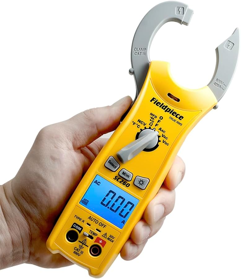 Fieldpiece SC260 compact HVACR clamp multimeter