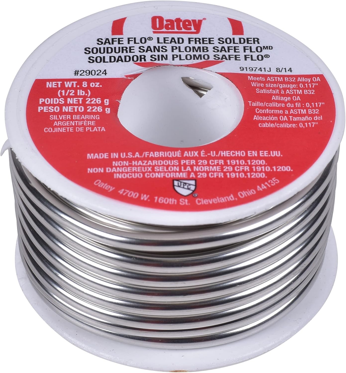 Oatey 29024 Safe Flo lead-free silver solder