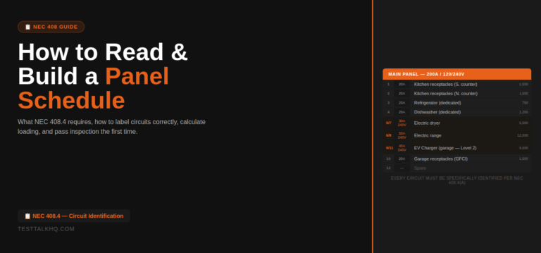 How to Read and Build a Panel Schedule — NEC 408.4 Complete Guide