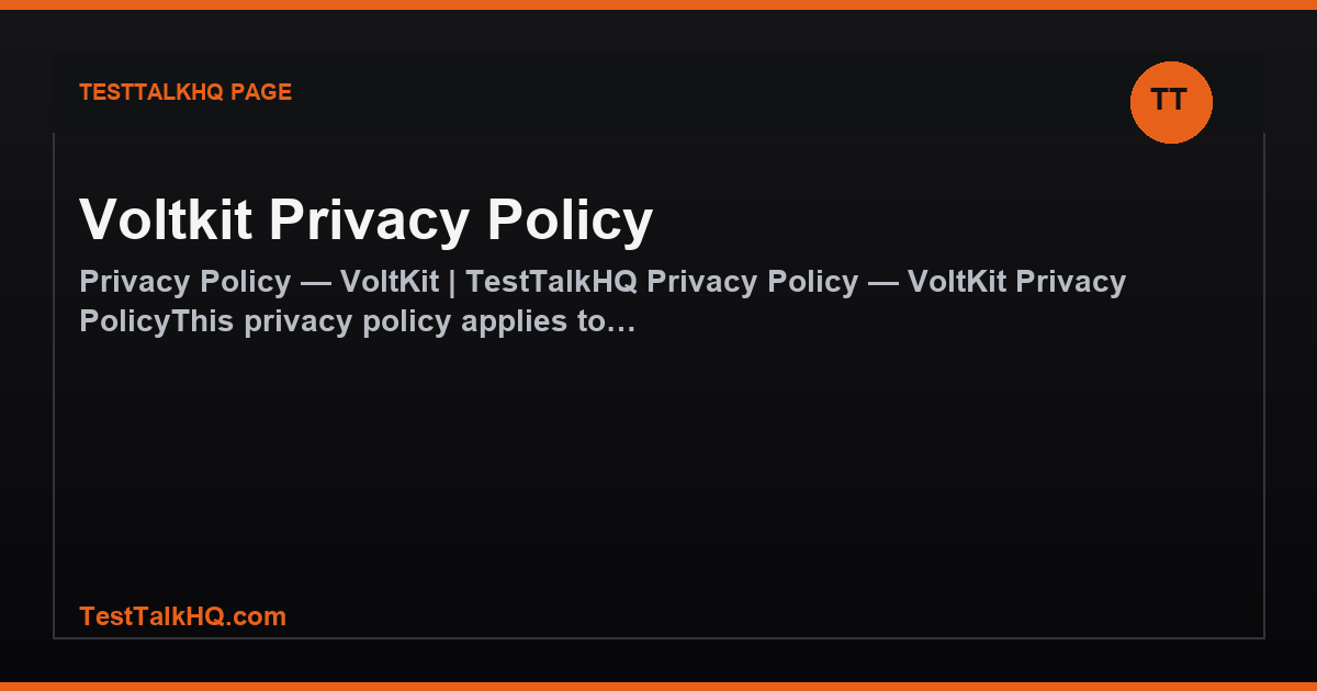 Voltkit Privacy Policy featured image