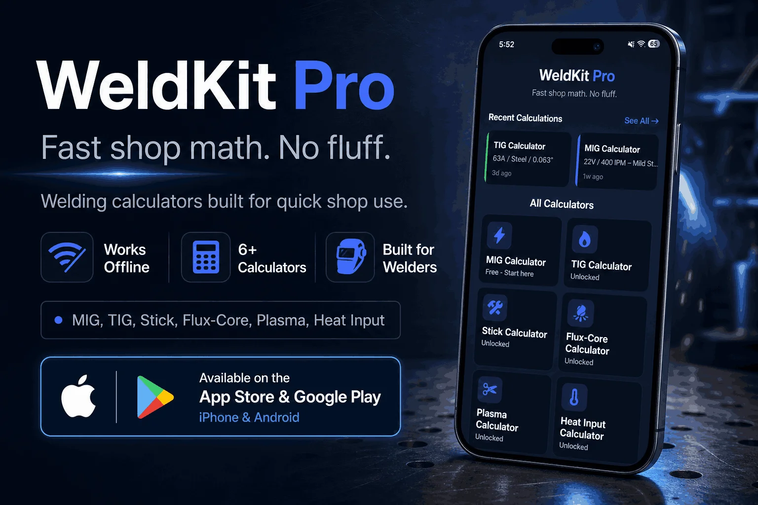 WeldKit welding calculator app banner