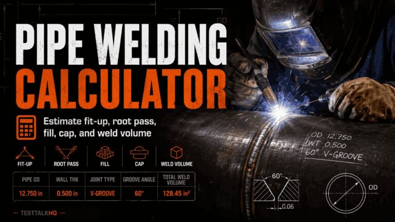 Pipe Welding Calculator — Amperage, Electrode & Bevel Specs