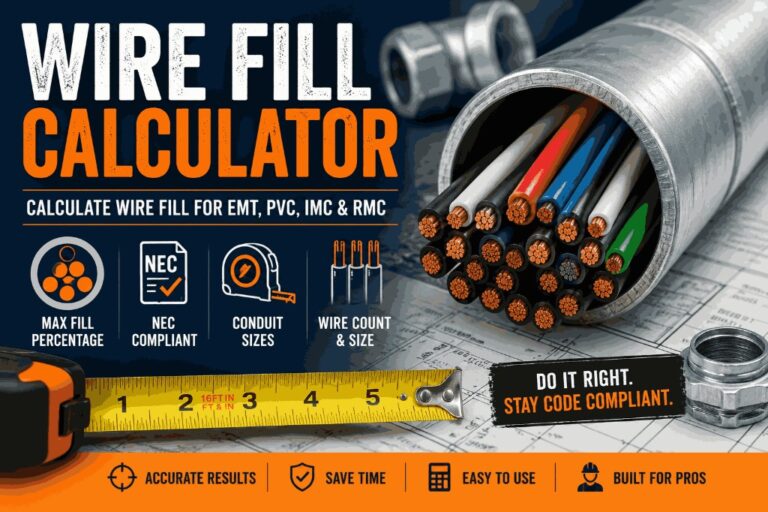 Wire Fill Calculator — conduit fill, electrical wires, and NEC compliance