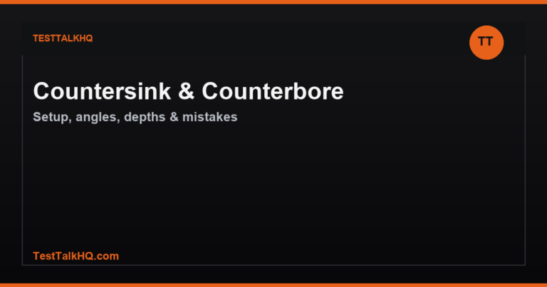 Countersink & Counterbore Guide — Setup, Angles, Depths & Common Mistakes