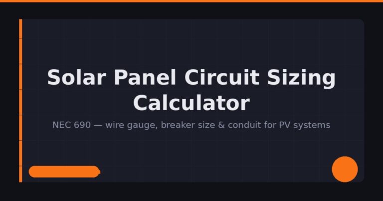 Solar Panel Circuit Sizing Calculator