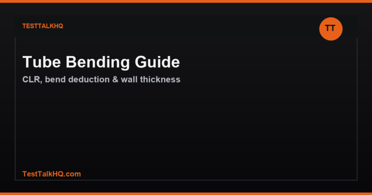 Tube Bending Guide — CLR, Bend Deduction, Wall Thickness & Settings for Round Tube & Pipe