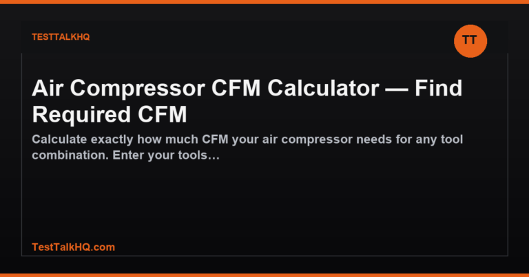Air Compressor CFM Calculator — Find Required CFM featured image