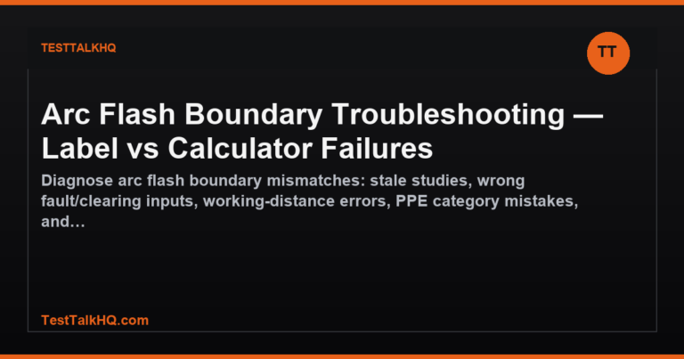 Arc Flash Boundary Troubleshooting — Label vs Calculator Failures featured image
