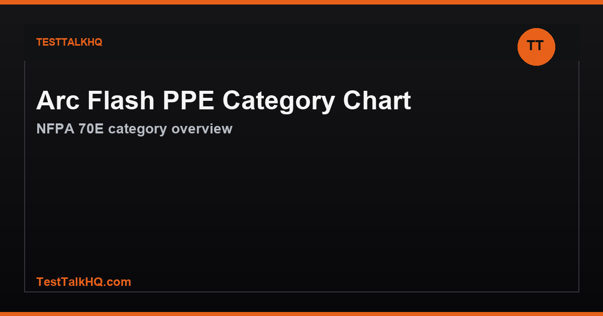 Arc Flash PPE Category Chart — NFPA 70E Category Overview