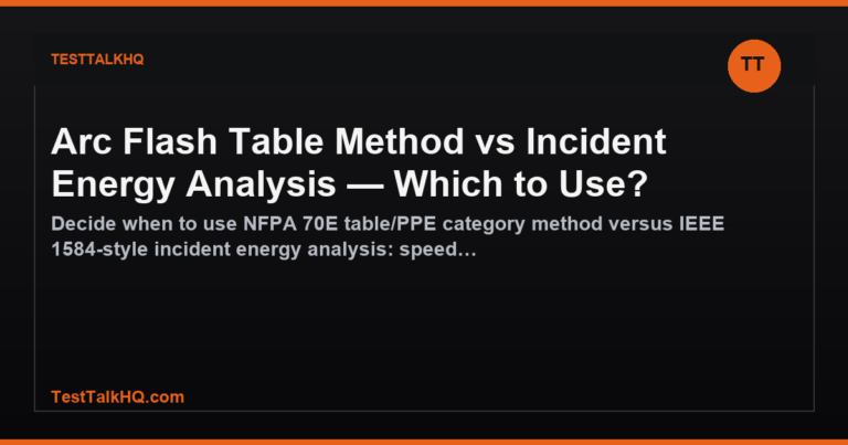 Arc Flash Table Method vs Incident Energy Analysis — Which to Use? featured image