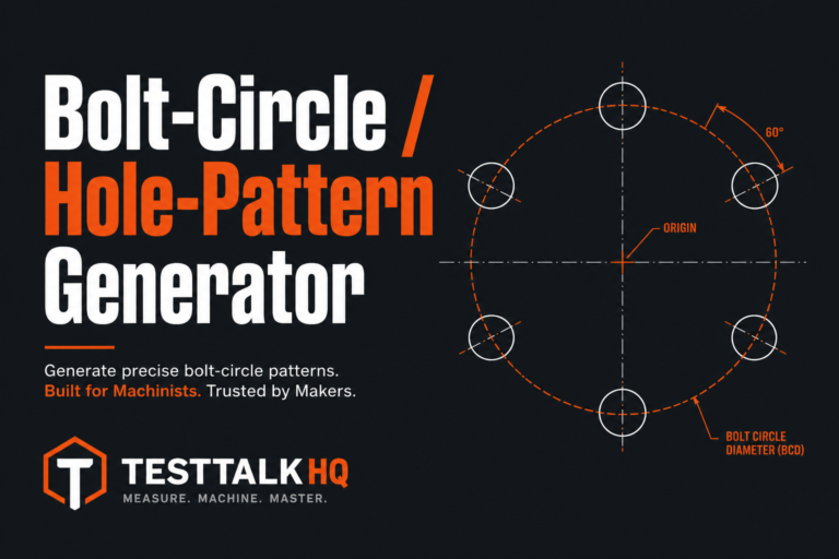Bolt-Circle / Hole-Pattern Generator Calculator — Printable Templates & G-code