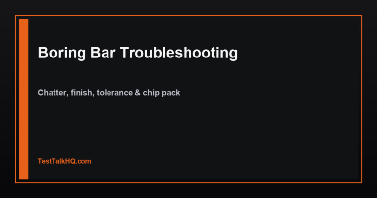 Boring Bar Troubleshooting — Chatter, Finish, Tolerance & Chips