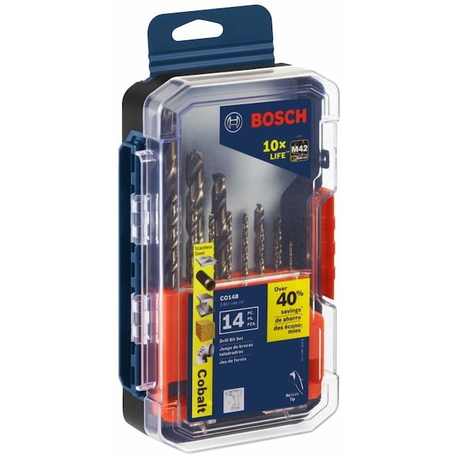 BOSCH CO14B 14-piece cobalt M42 drill bit set