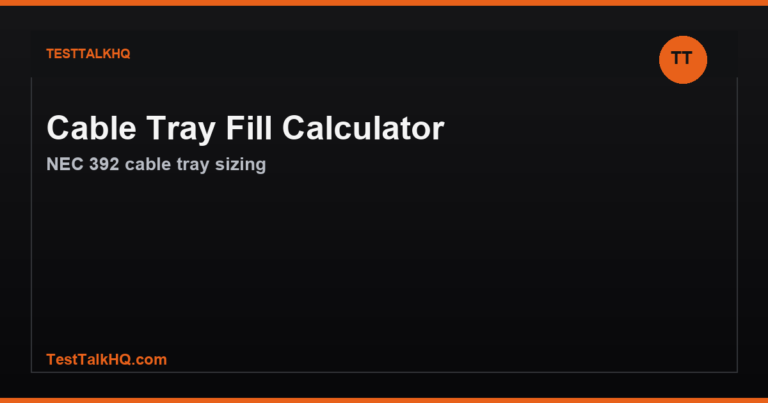 Cable Tray Fill Calculator — NEC 392 Multiconductor & Power Cable Sizing
