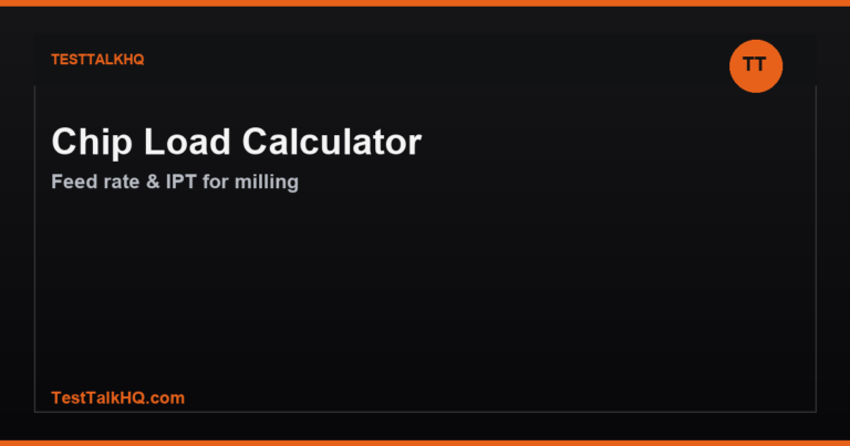 Chip Load Calculator — Feed Rate & IPT for Milling