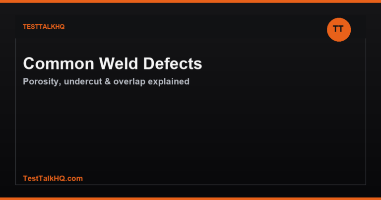 Common Weld Defects: Porosity, Undercut, and Overlap Explained