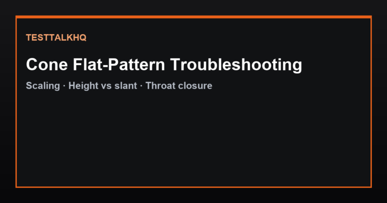 Cone / Transition Flat-Pattern Troubleshooting — Scaling, Height vs Slant & Throat Closure