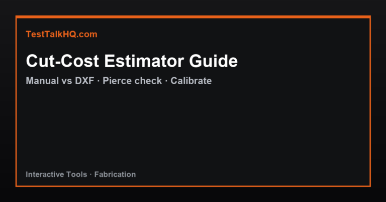 Cut-Cost & Time Estimator Guide — Manual vs DXF & Calibration