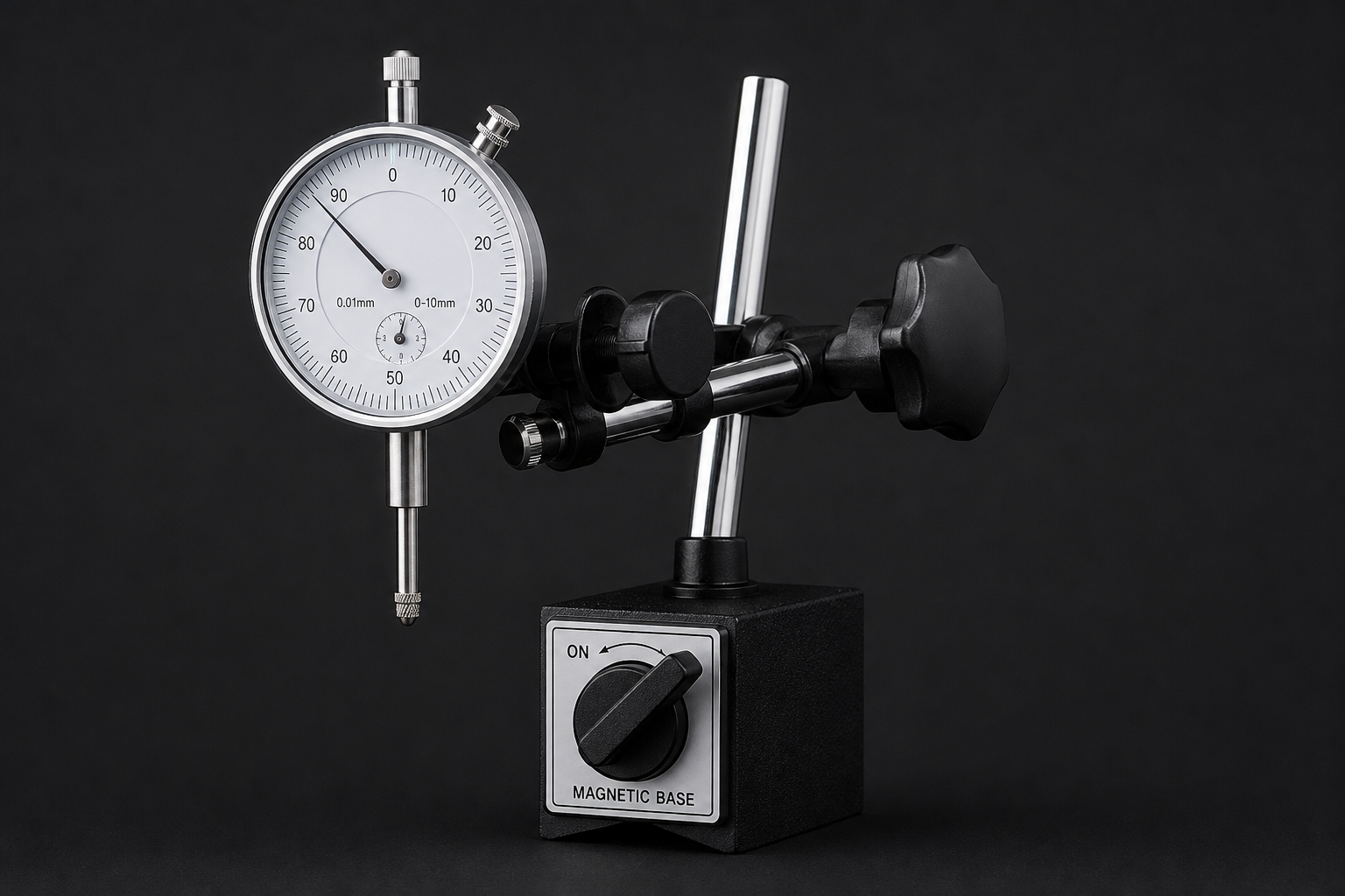 Dial indicator set with magnetic base