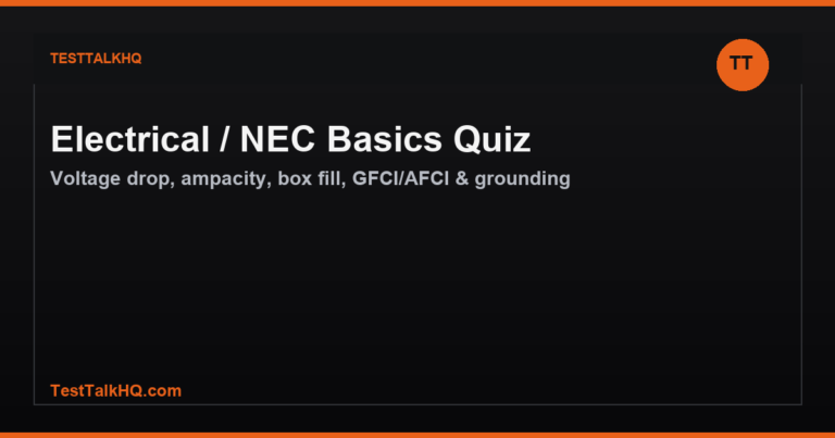 Electrical / NEC Basics Practice Quiz
