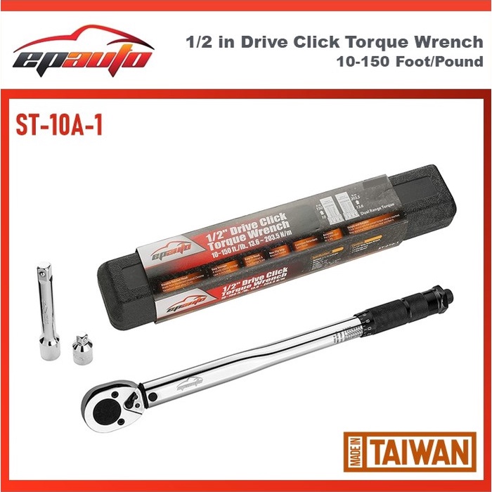 EPAuto 1/2-inch drive click torque wrench 10-150 ft-lb