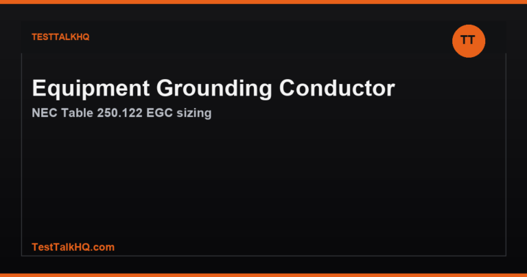 Equipment Grounding Conductor Calculator — NEC Table 250.122