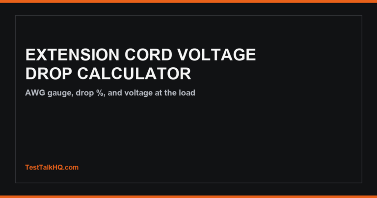 Extension Cord Voltage Drop Calculator