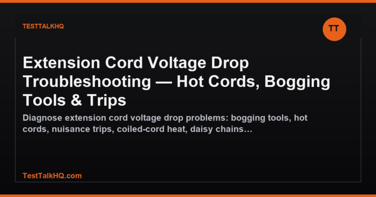 Extension Cord Voltage Drop Troubleshooting — Hot Cords, Bogging Tools & Trips featured image