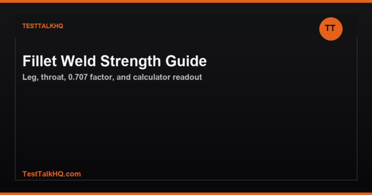Fillet Weld Strength Guide — Leg, Throat & 0.707 Factor