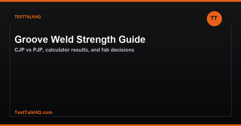 Groove Weld Strength Guide — CJP, PJP & Calculator Results