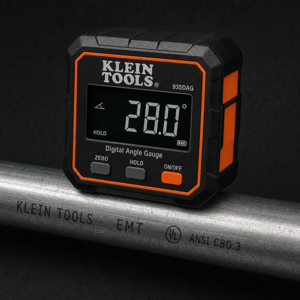Klein Tools digital angle gauge with magnetic base